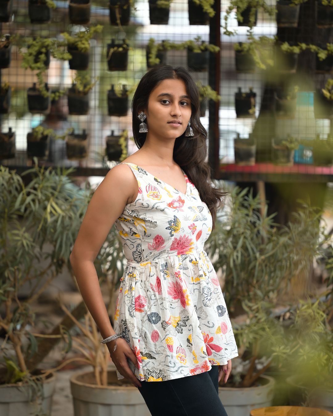 KUSUM V-NECK TIE-UP KURTI