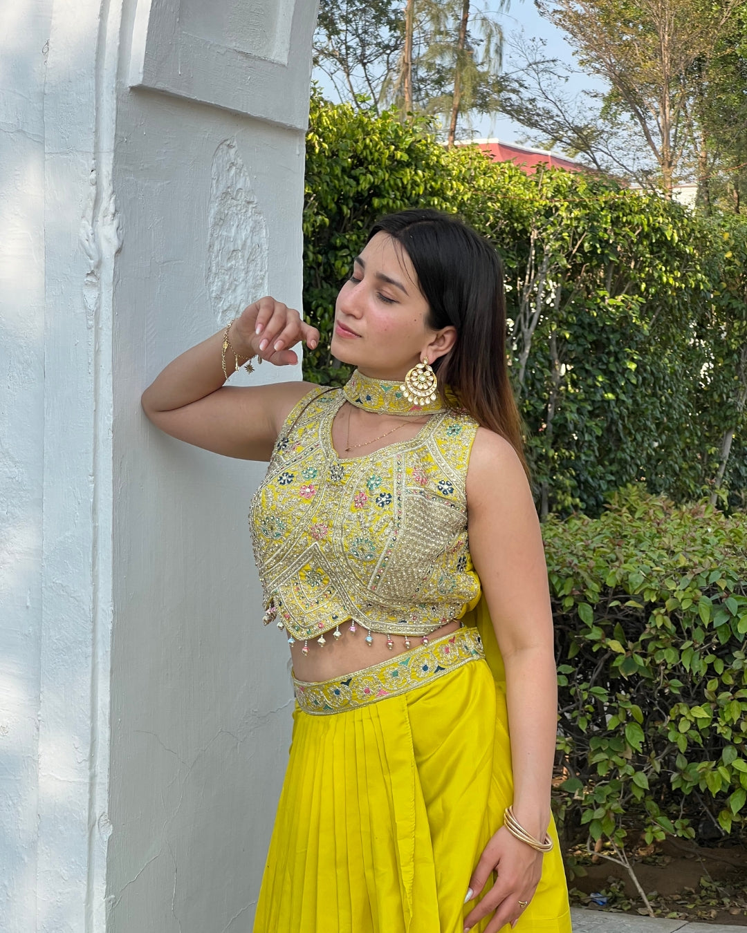 Yellow Tulip Skirt Set