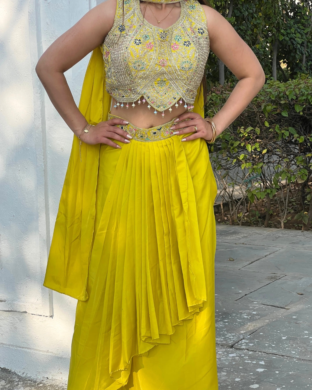 Yellow Tulip Skirt Set
