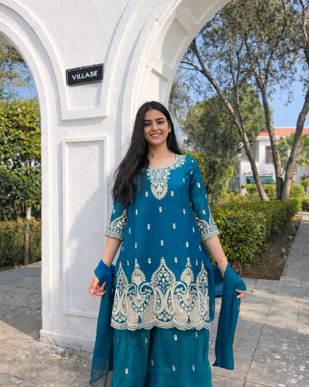 Peacock Paisley Sharara Set
