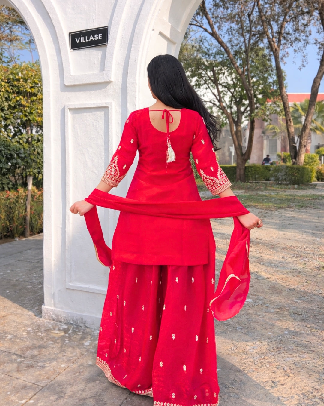 Rose Paisley Sharara Set