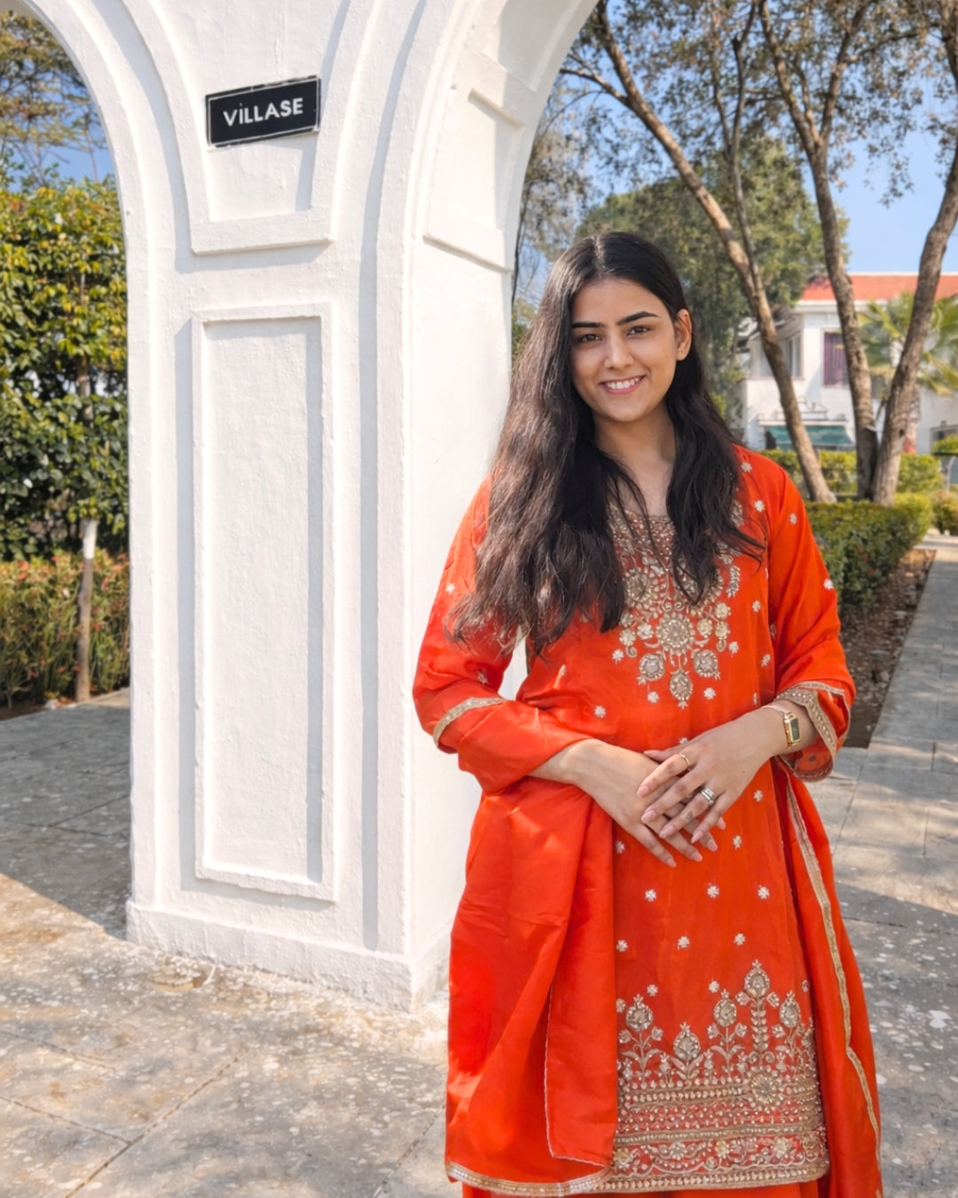 Rust Paisley Sharara Set