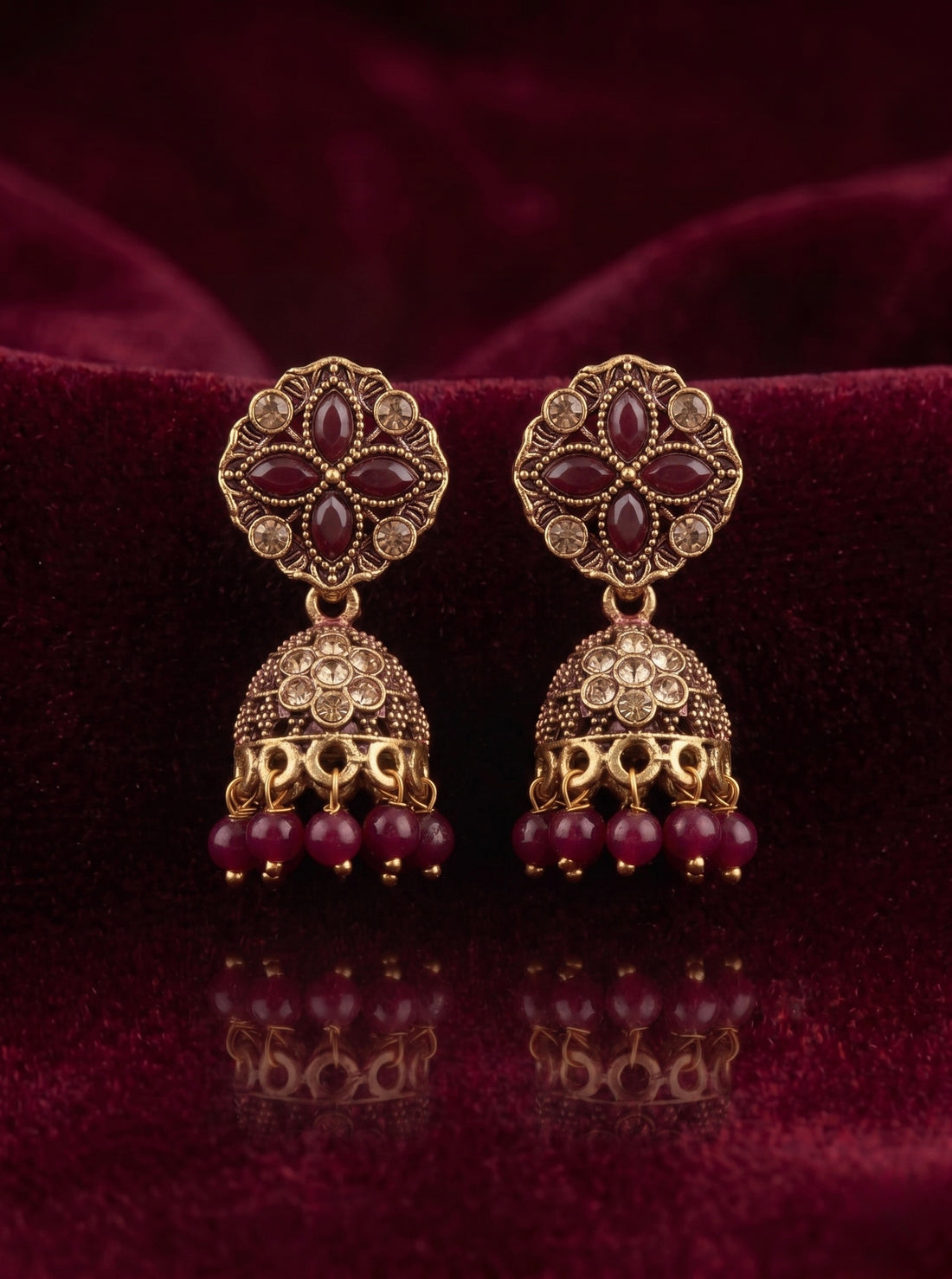 Deep Maroon Ethnic Drops