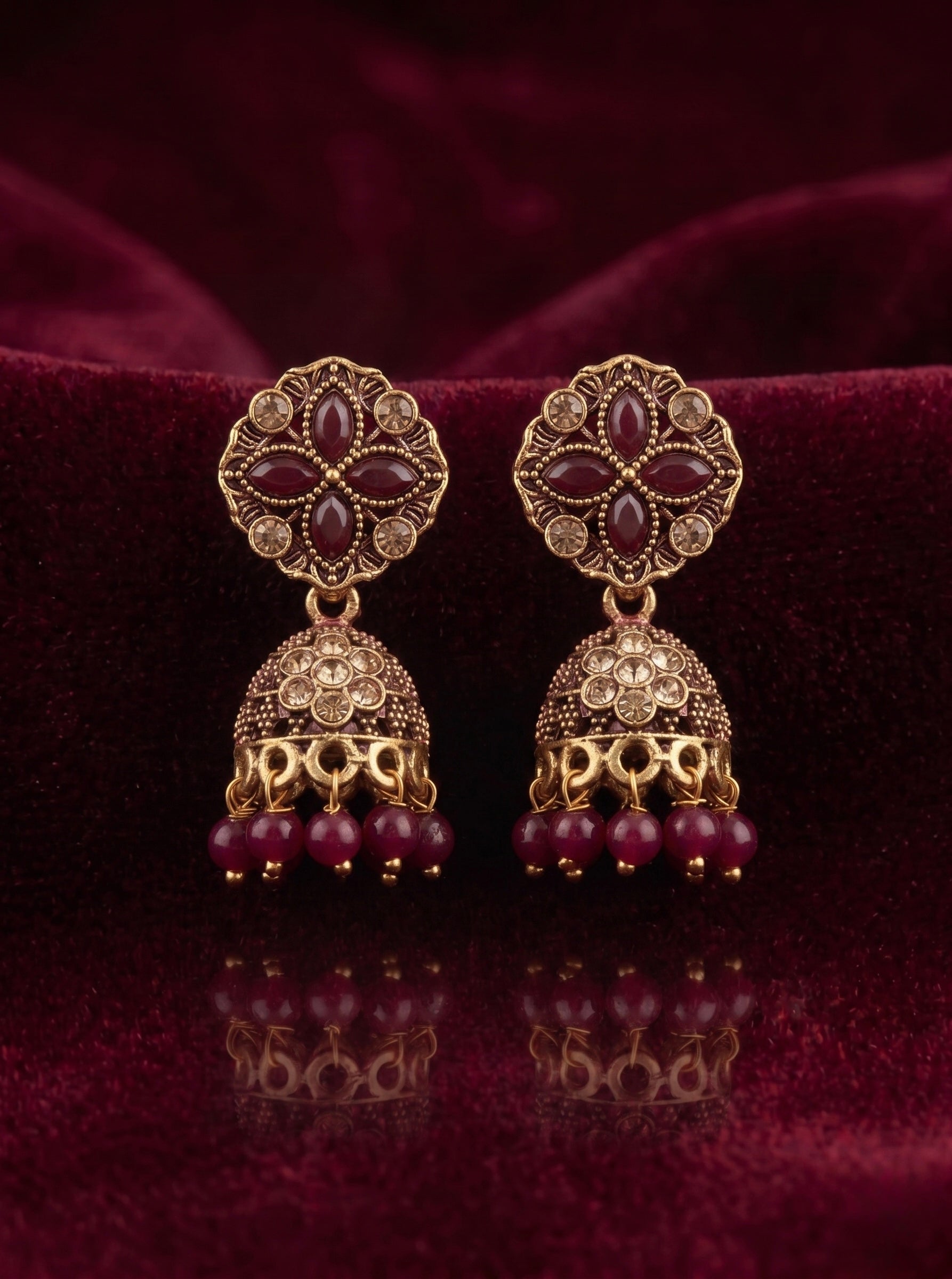 Deep Maroon Ethnic Drops