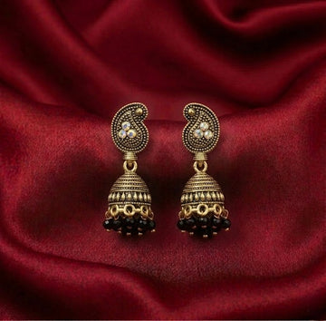 Black Paisley Antique Jhumkas